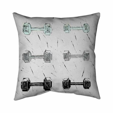 FONDO 26 x 26 in. Dumbbells-Double Sided Print Indoor Pillow FO3334300